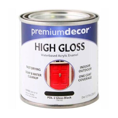 General Paint Interior/Exterior Paint, Gloss, Black, 1/2 Pint 796182
